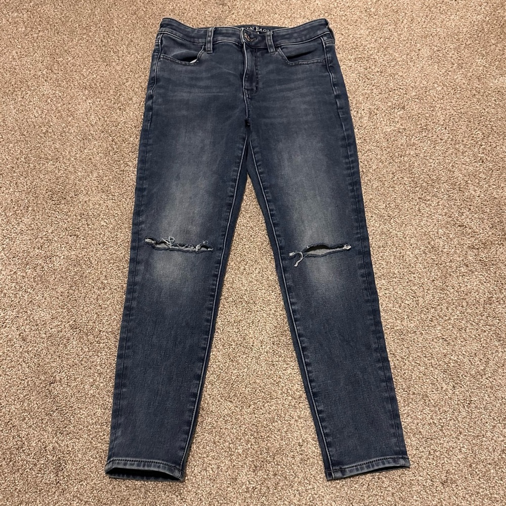 American Eagle Outfitters Dark Blue Skinny Jeans - Picture 2 of 6
